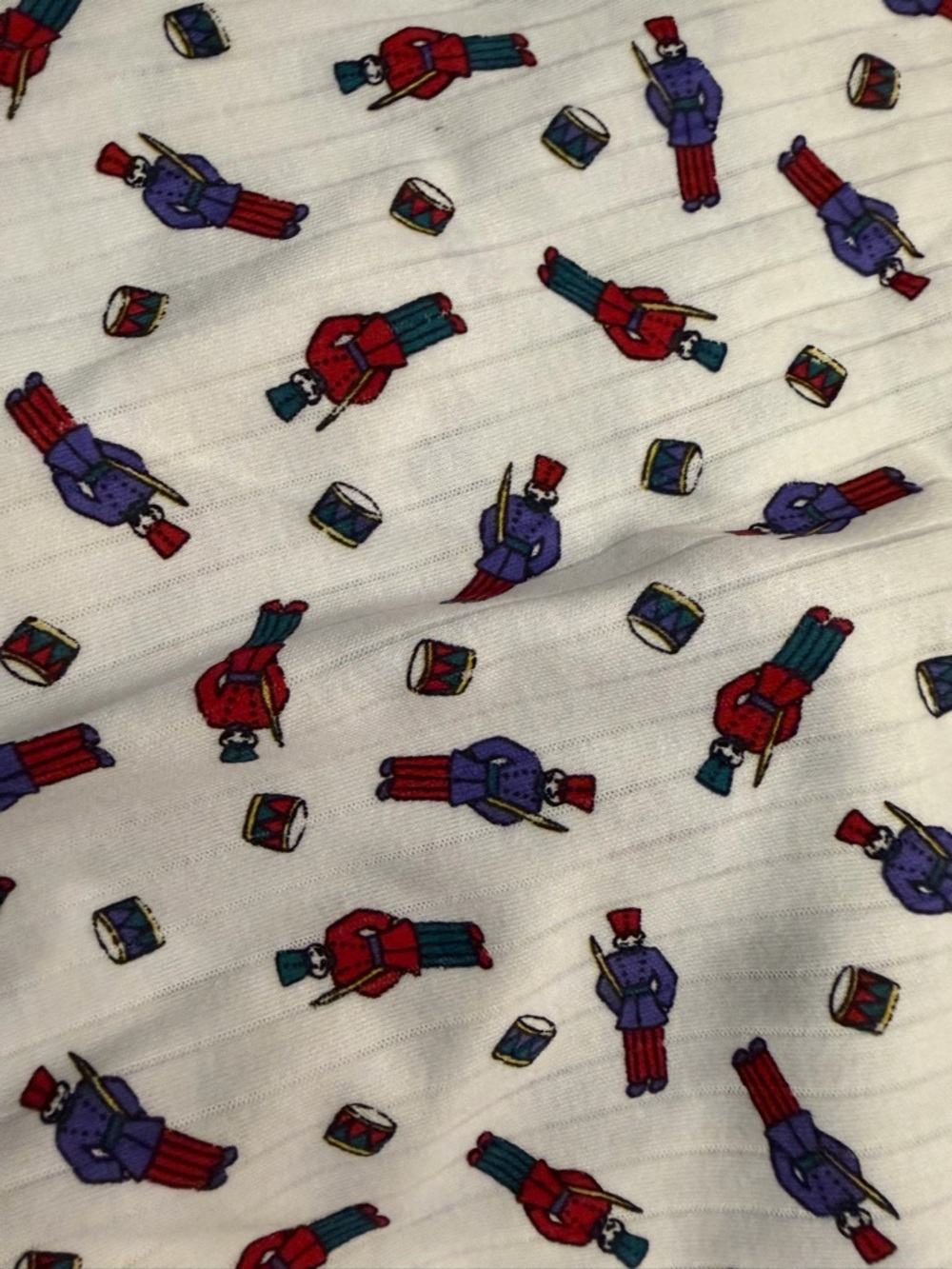 Vintage Ribbed Cotton Blend Nutcracker Christmas/Holiday Fabric